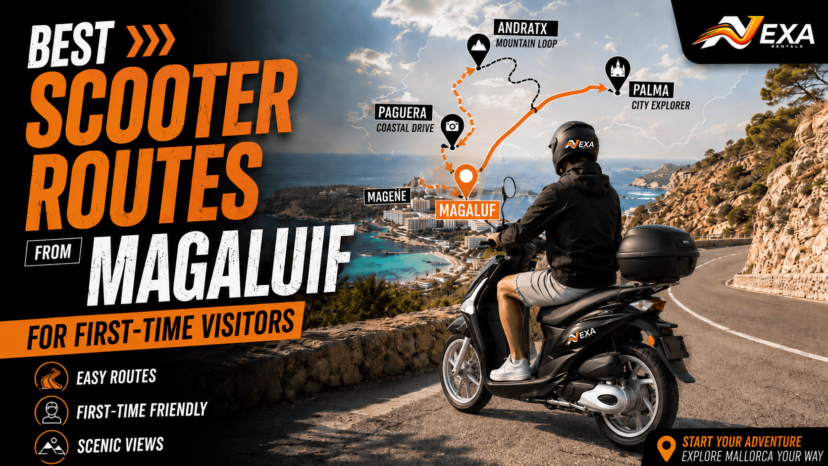 Best scooter routes from Magaluf for first-time visitors