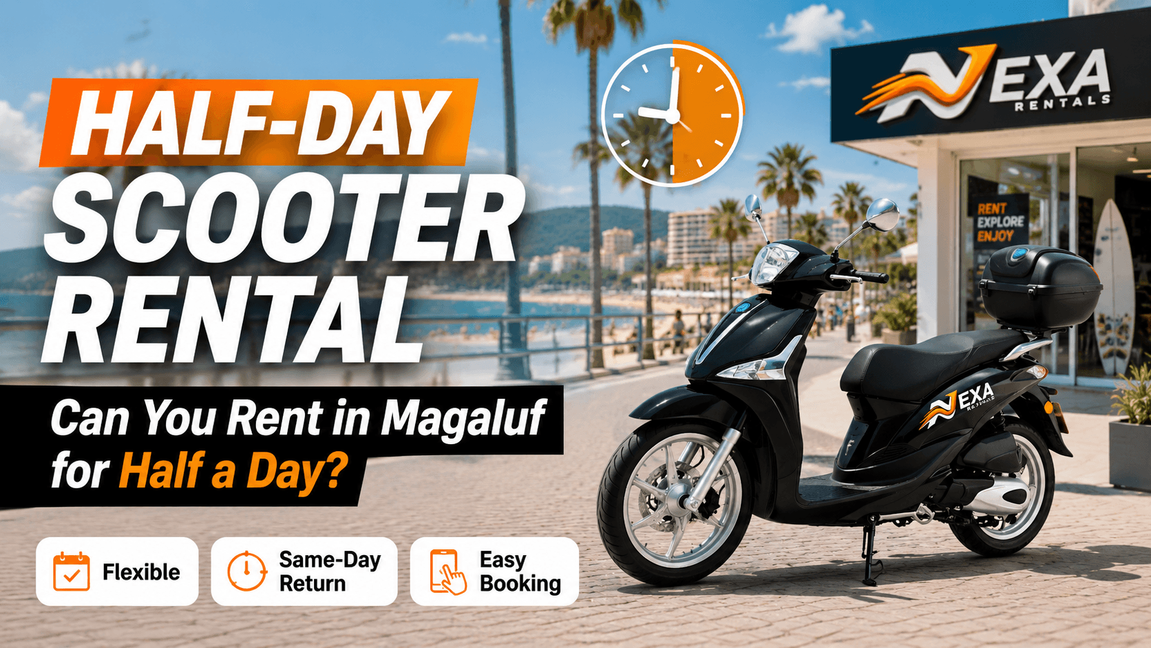 Half day scooter rental in Magaluf Mallorca