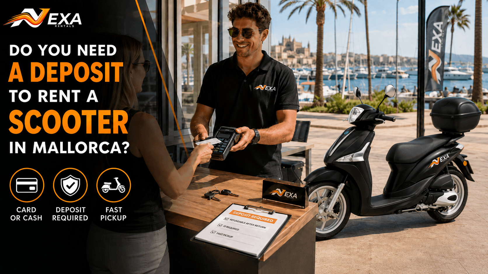 Scooter rental deposit in Mallorca Magaluf
