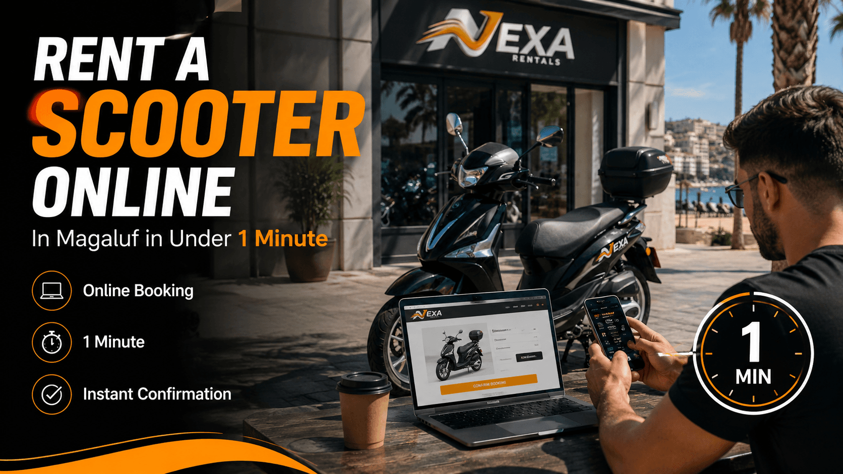 Rent a scooter online in Magaluf fast booking