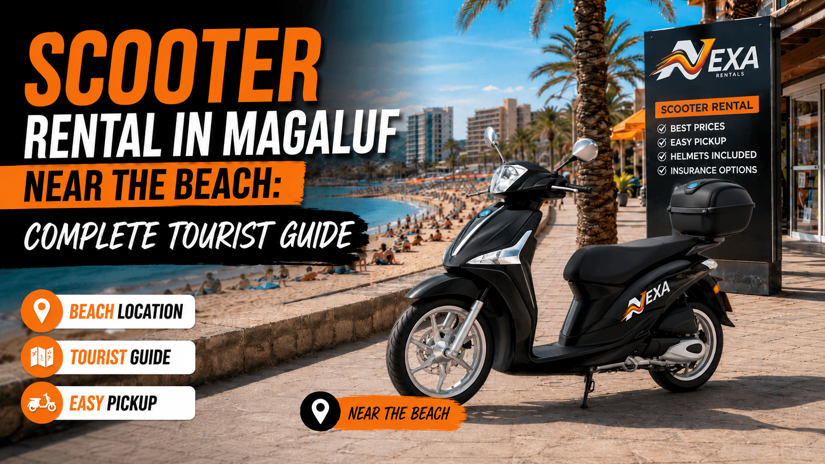125cc scooter rental near Magaluf beach Mallorca